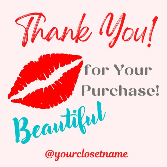 ♥️ 5x25 / 60 Thank you Stickers - Picture 3 of 5